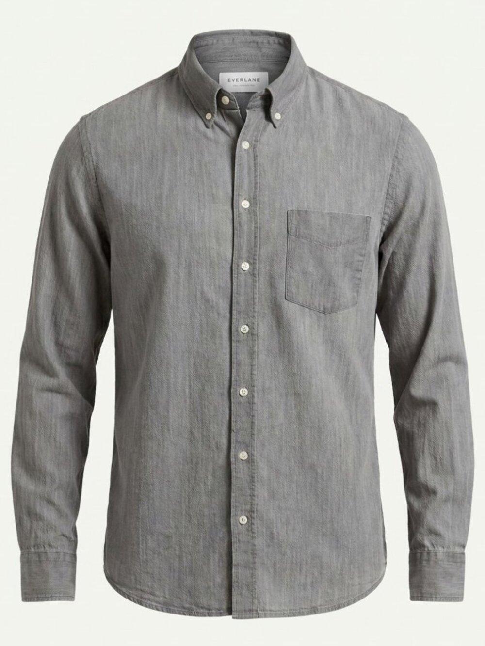 Everlane Men's Gray Lightweight Cotton Denim Button Down Shirt Size M
